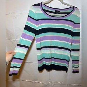 Talbots, size small, pastel stripes, cozy light sweater.